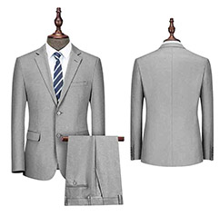 灰色男女同款銀行工作服