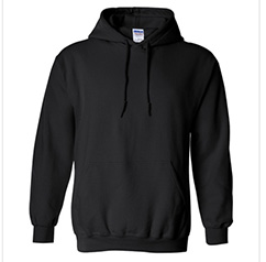 黑色長(zhǎng)袖帶帽保暖衛(wèi)衣