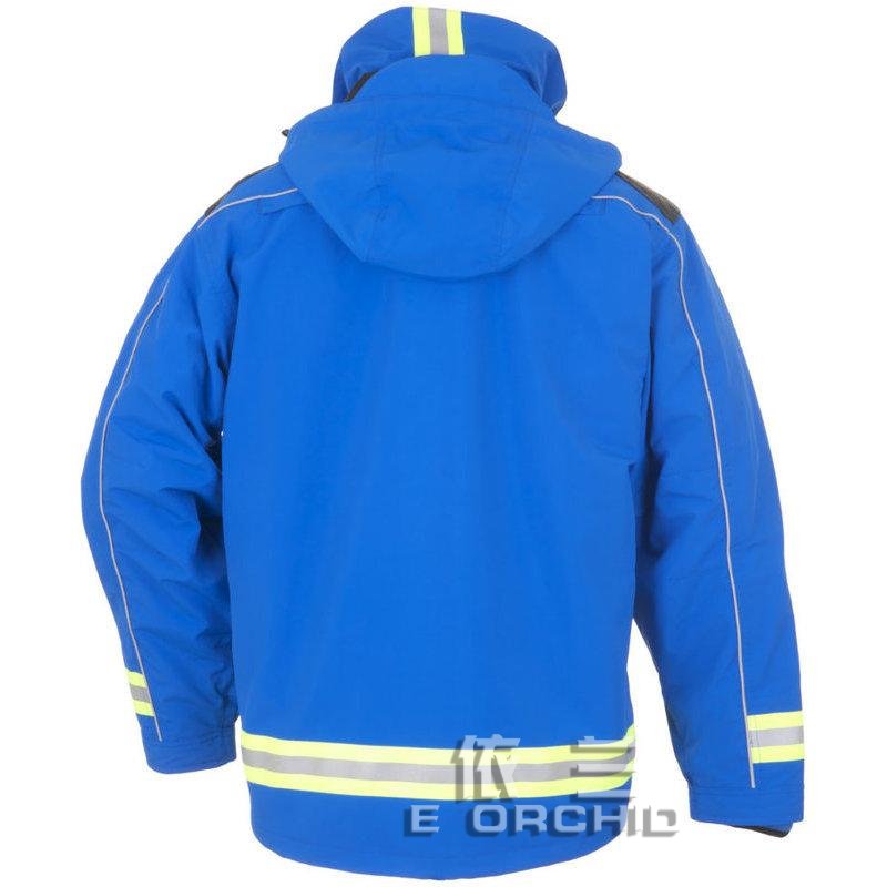 藍(lán)色反光棉服定制背面圖