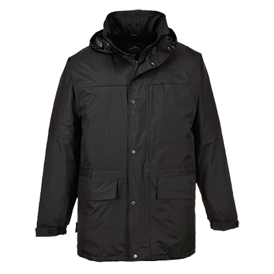 黑色帶帽長款冷庫工作服正面圖片