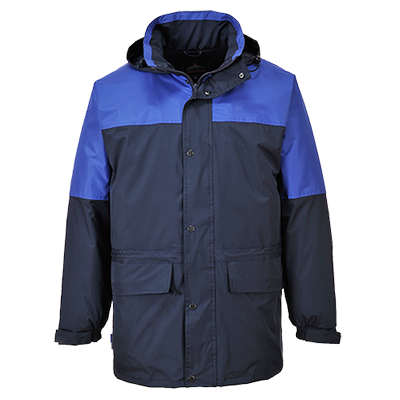 藍色帶帽長款冷庫工作服正面圖片