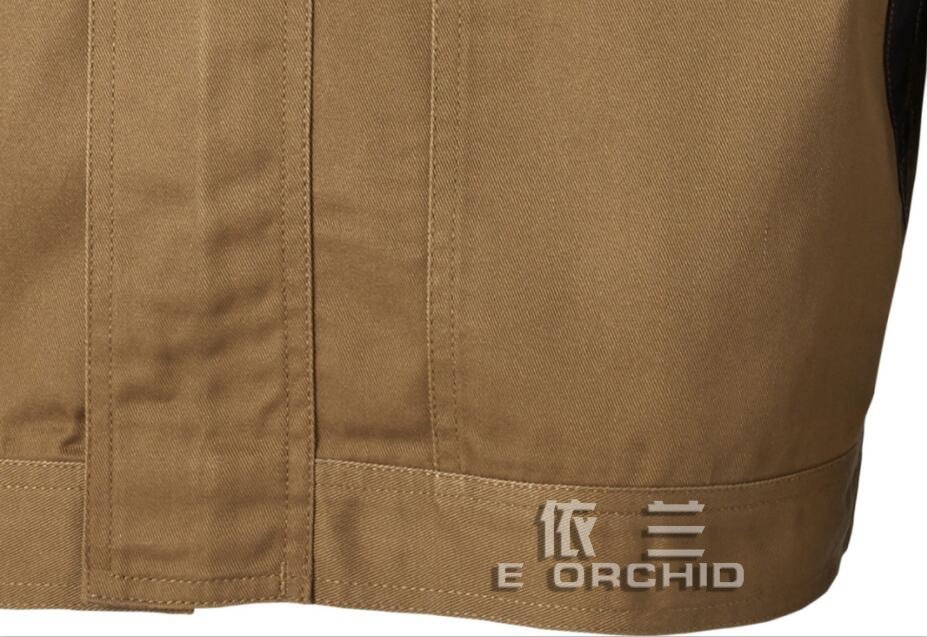 棕色秋季純棉電焊工作服下擺細節圖片