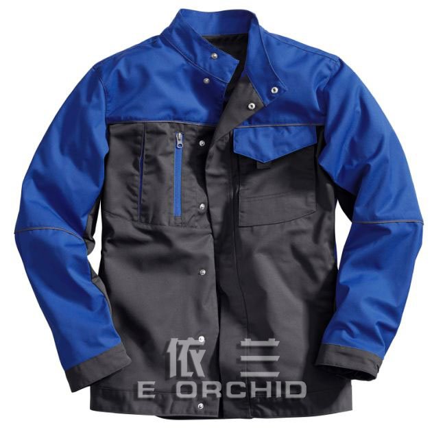 機務維修工作服正面照  天藍色拼接款