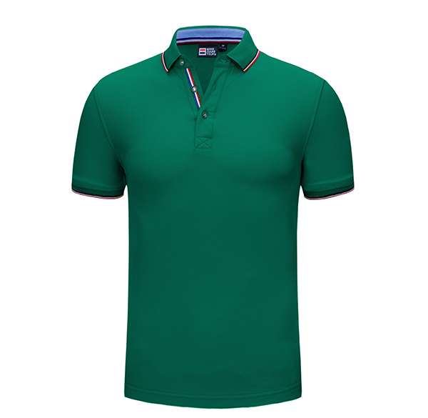 綠色翻領t恤定制圖片