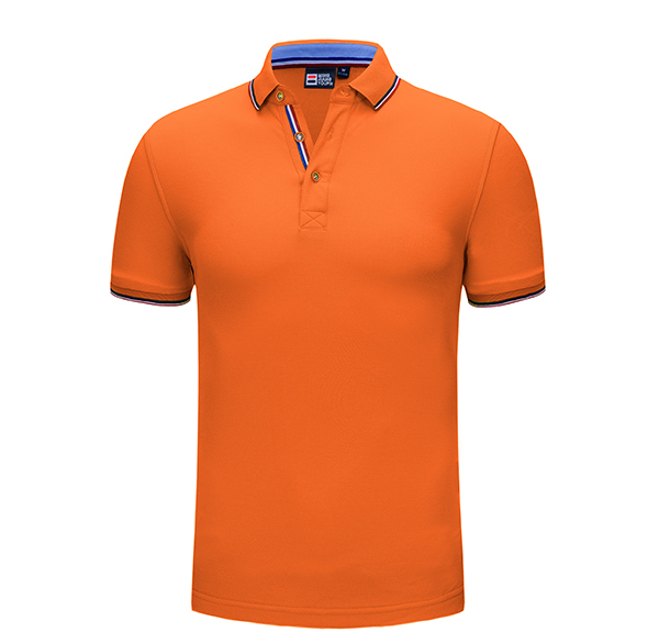 橙色翻領t恤定制圖片