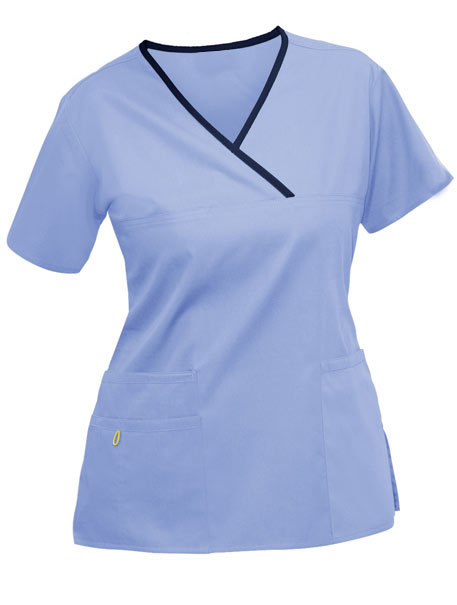 淺藍色護士服短袖正面照