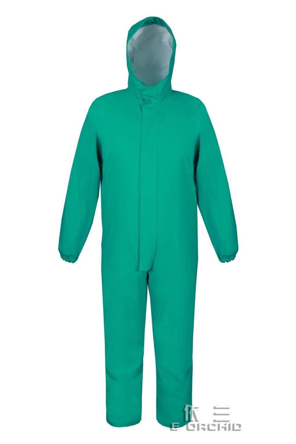 連體工作服正面圖 綠色