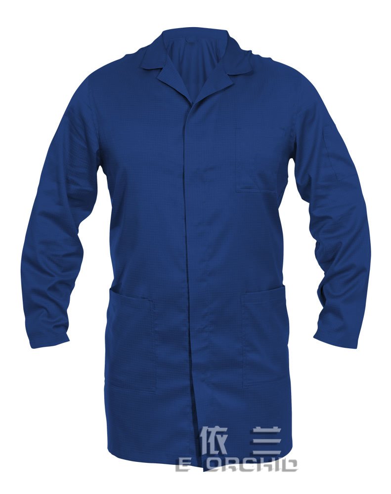 食品防塵工作服藍色正面圖