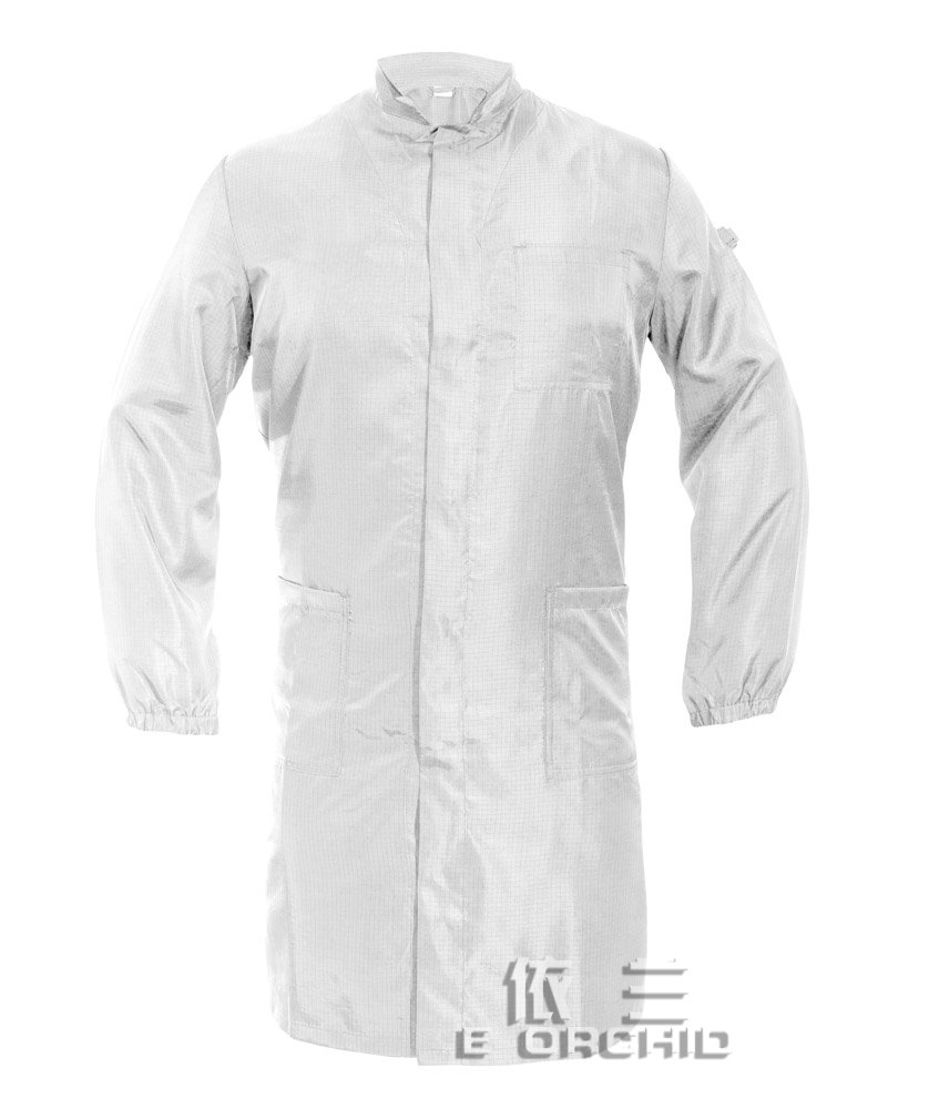 食品防塵工作服白色正面圖