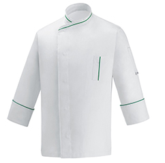 餐廳白色長(zhǎng)袖廚師長(zhǎng)工作服