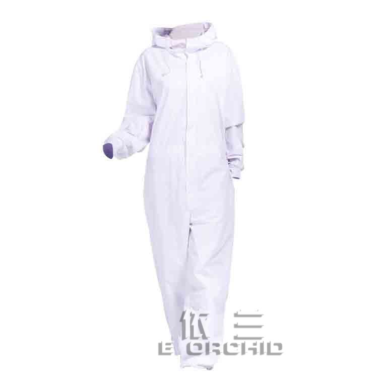 秋季連體帶帽白色潔凈工作服效果圖