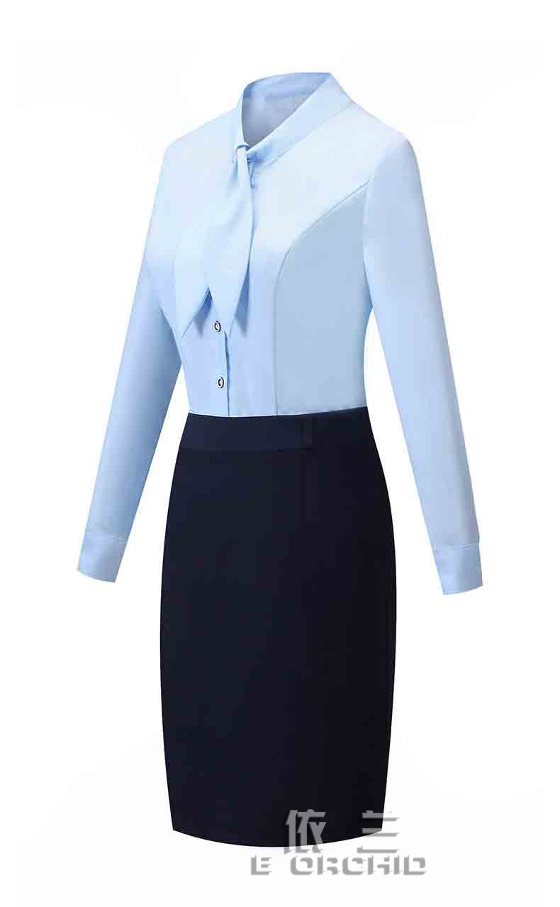 春秋長袖女士銀行工作服側面圖片