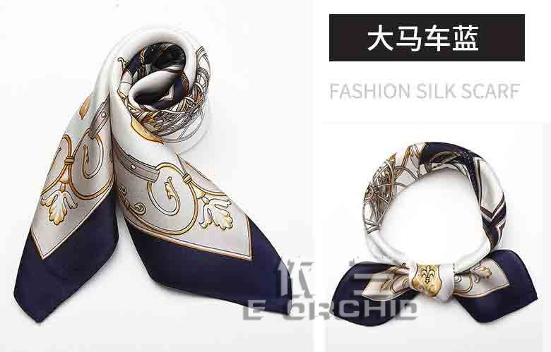 女士職業絲巾 大馬車藍