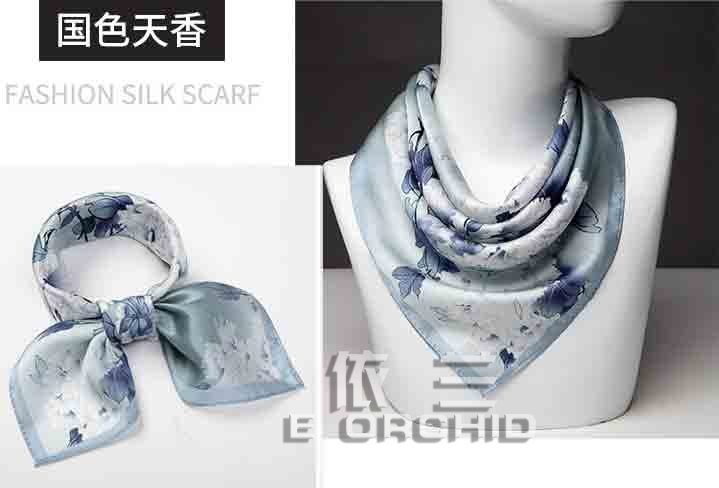 女士真絲絲巾 國色天香