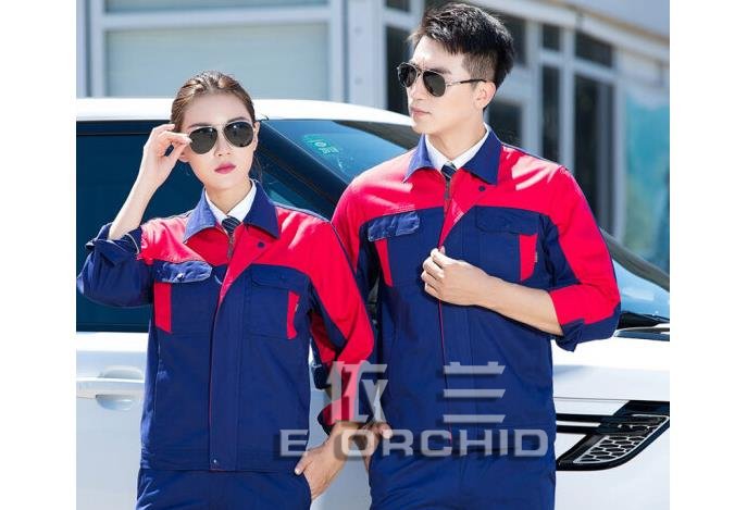 紅色藍(lán)領(lǐng)工作服