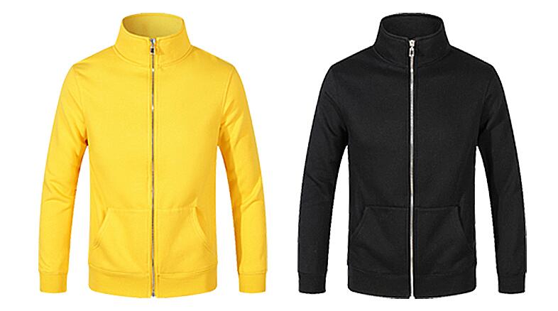 黃色、藏青色衛(wèi)長袖純棉班服衛(wèi)衣定制圖片