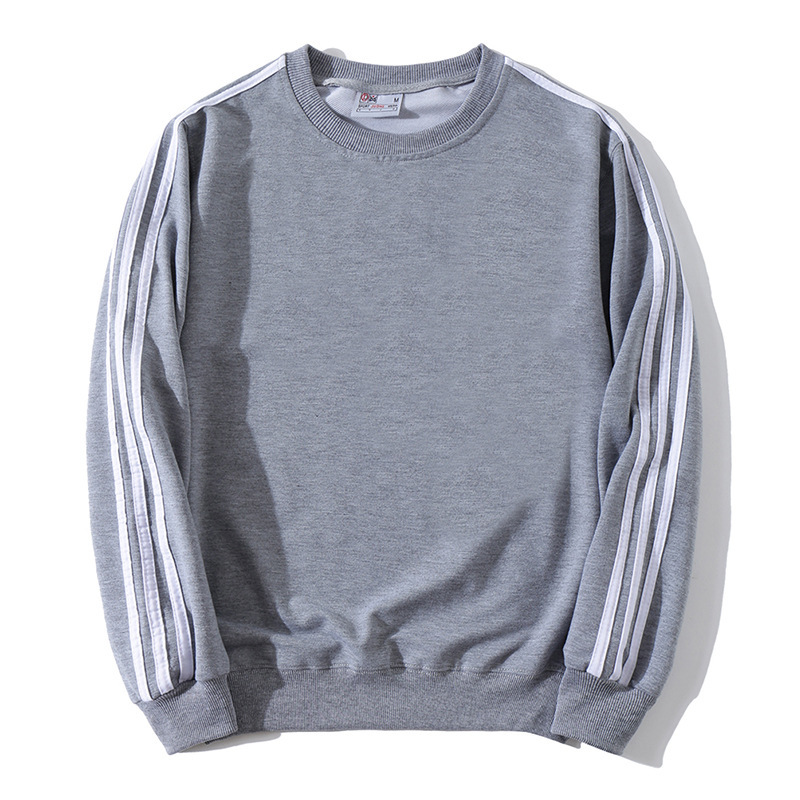 灰色中學長袖班服衛衣定制款式圖