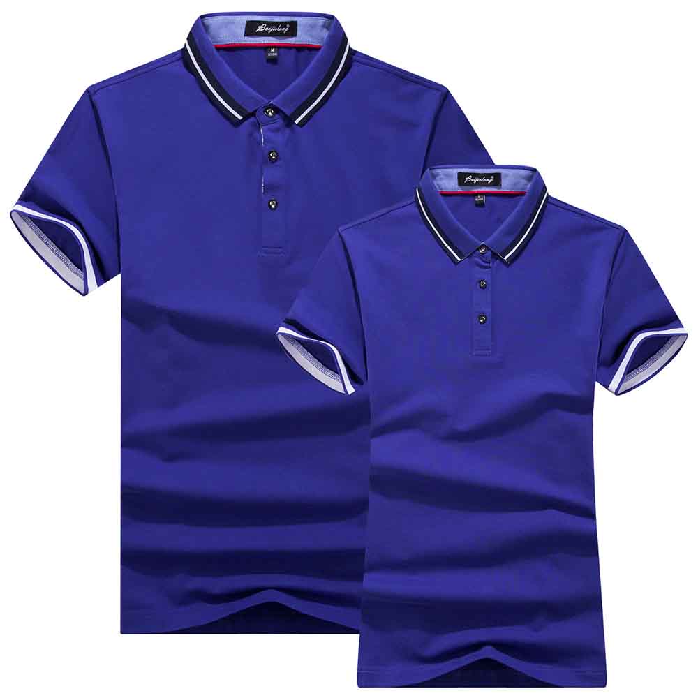 藍色白色情侶短袖t恤定做圖片